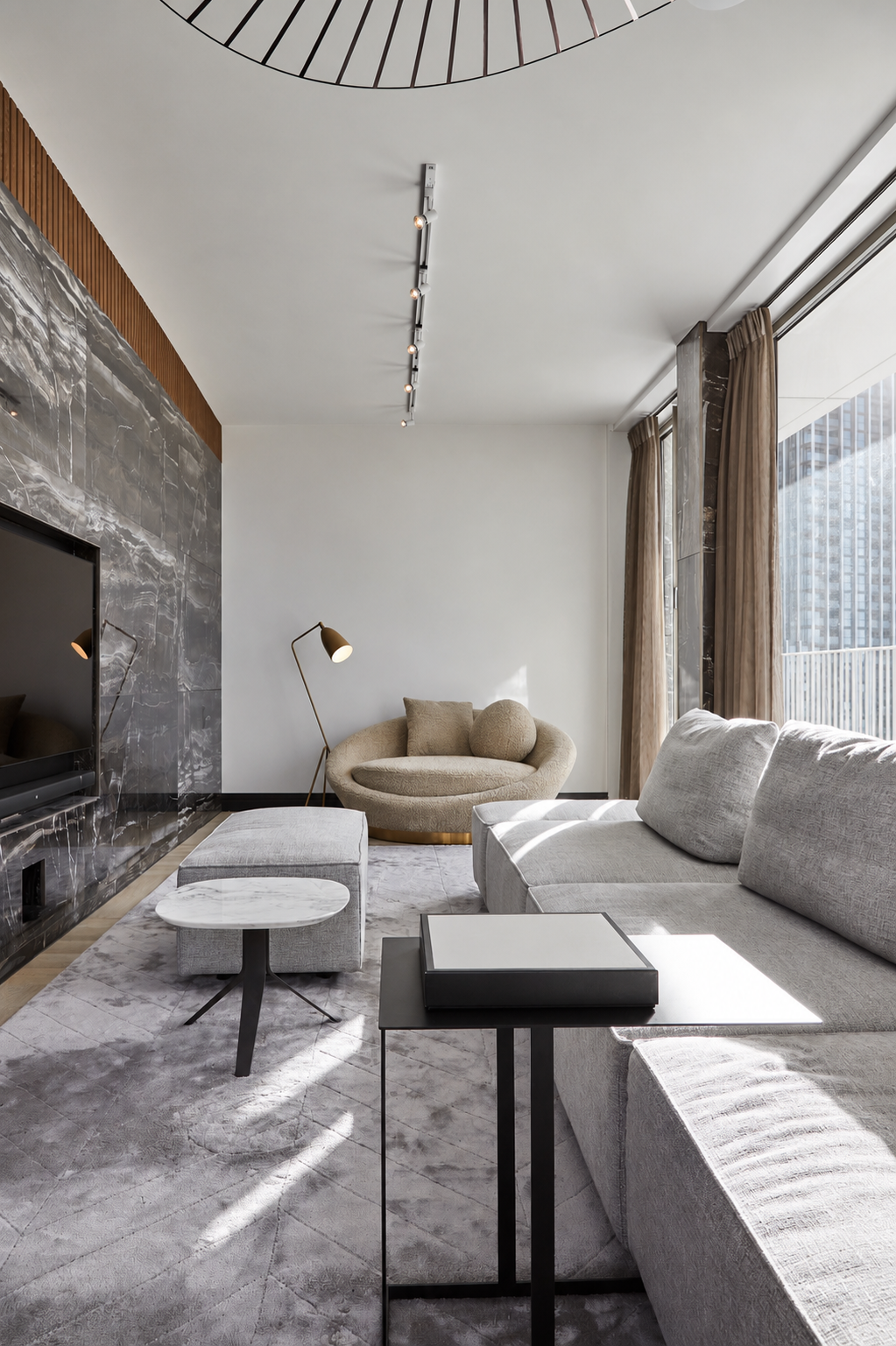 luxe penthouse interieur Amsterdam woonkamer